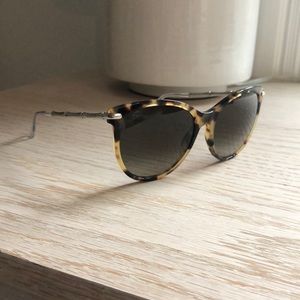 Gucci Tortoise Cat Eye Sunglasses Bamboo Silver 3777